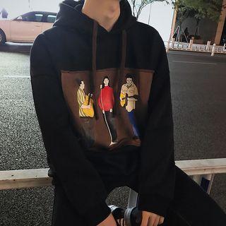 Applique Drawstring Hoodie