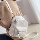 Plaid Linen Mini Backpack