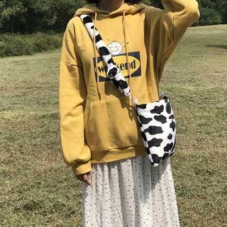 Cow-pattern Furry Crossbody Bag