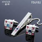Set: Neck Tie Clip + Cuff Link Dj13 - One Size