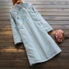 Long-sleeve Padded Qipao Dress