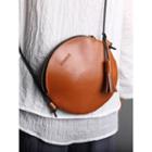 Genuine Leather Round Crossbody Bag