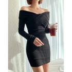 Fold-over Wrapped Mini Bodycon Dress