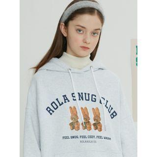 Rola Rabbit Kangaroo-pocket Hoodie Light Gray - One Size