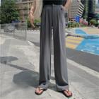 Plain Straight-leg Loose-fit Pants