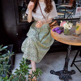 Tie-waist Two-tone Dress