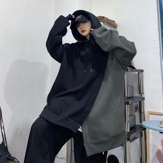 Asymmetrical Two-tone Hoodie