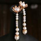 Faux Pearl Alloy Flower Hair Stick 1 Pair - As Shown In Figure - One Size