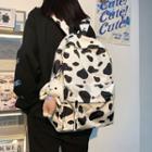 Cow Print Zip Backpack