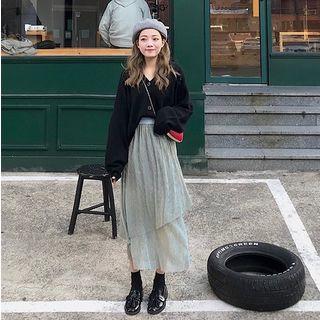 Midi A-line Skirt As Shown In Figure - One Size