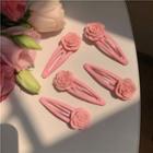 Rose Resin Hair Clip 1pc - Pink - One Size