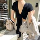 Open-back Tie-back Crop T-shirt