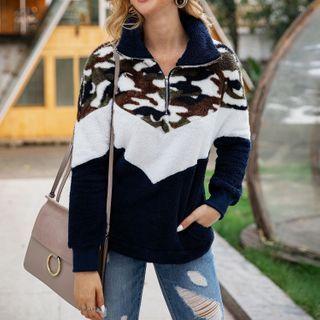 Half-zip Camo Print Pullover