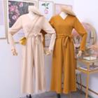 Tie-waist Wide-leg Overalls