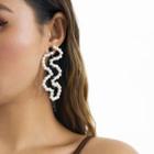 Faux Pearl Alloy Dangle Earring 2631 - 1 Pair - Pearl White - One Size