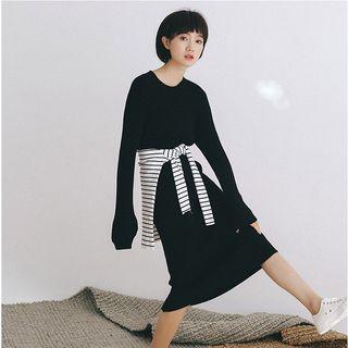 Round Neck Knit Midi Dress
