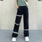 Wide-leg Jeans / Sleeveless Striped T-shirt
