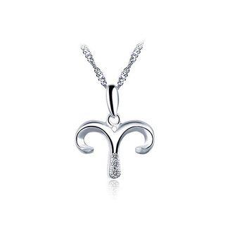 925 Sterling Silver Twelve Constellation Aries Pendant With Necklace