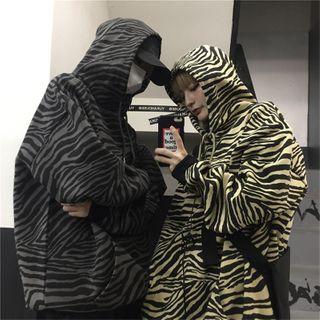 Zebra Print Long-sleeve Hoodie
