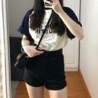 Set: Short-sleeve Lettering Raglan T-shirt + Shorts