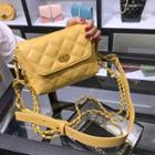 Faux Leather Double-strap Crossbody Quilted Bag