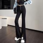 Slit High-waist Boot-cut Dress Pants