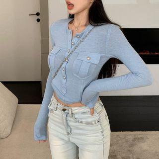 Long-sleeve Dual Pocket Henley