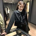 Bow Detail Button Coat / Mini A-line Skirt