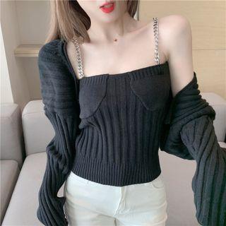 Ribbed Cardigan Shrug