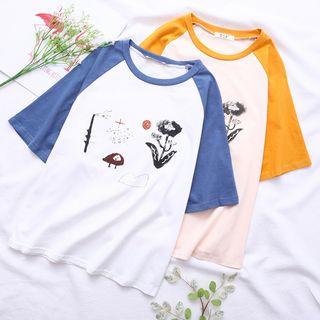 Short-sleeve Plants Print T-shirt