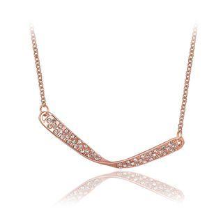 Simple And Fashion Plated Rose Gold Geometric Twisted Bar Necklace With Cubic Zircon Rose Gold - One Size