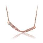Simple And Fashion Plated Rose Gold Geometric Twisted Bar Necklace With Cubic Zircon Rose Gold - One Size
