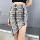 Snakeskin Print Mini Skirt