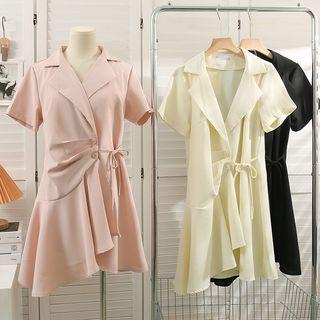 Tie-waist Asymmetrical Mini Dress