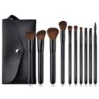 Set Of 10: Makeup Brush With Case Set Of 10 - T-10144 - As Shown In Figure - One Size