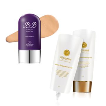 Heynature - Set: Bb Cream Herbal Cover Spf 35 Pa++ 40g + Aqua Brightening Gel 80g 2 Pcs