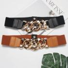 Chunky Chain Faux Leather Elastic Belt