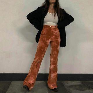 Tie Dye Cropped Boot-cut Pants