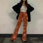 Tie Dye Cropped Boot-cut Pants