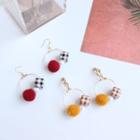 Plaid Cube Bobble Hoop Earring