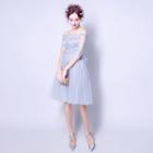 Off-shoulder Lace Applique Prom Dress