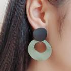 Contrast Color Disc Stud Earring