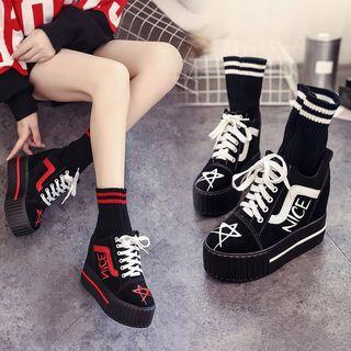 Platform Hidden Wedge High-top Sneakers