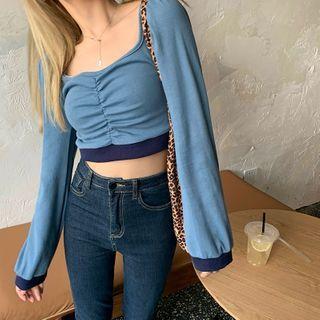Long-sleeve Slim-fit Crop Top