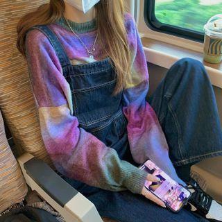 Striped Sweater / Denim Dungaree