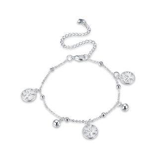 Simple Fashion Bell Leaf Anklet Silver - One Size