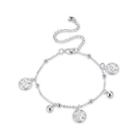 Simple Fashion Bell Leaf Anklet Silver - One Size