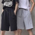 Drawstring Waist Loose-fit Shorts