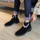 Faux Pearl Accent Chelsea Boots