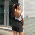 Scoop-back Contrast-trim Top